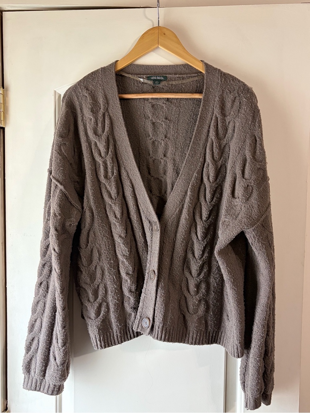 wild fable Cable Knit Cropped Cardigan - Taupe - Picture 2 of 6